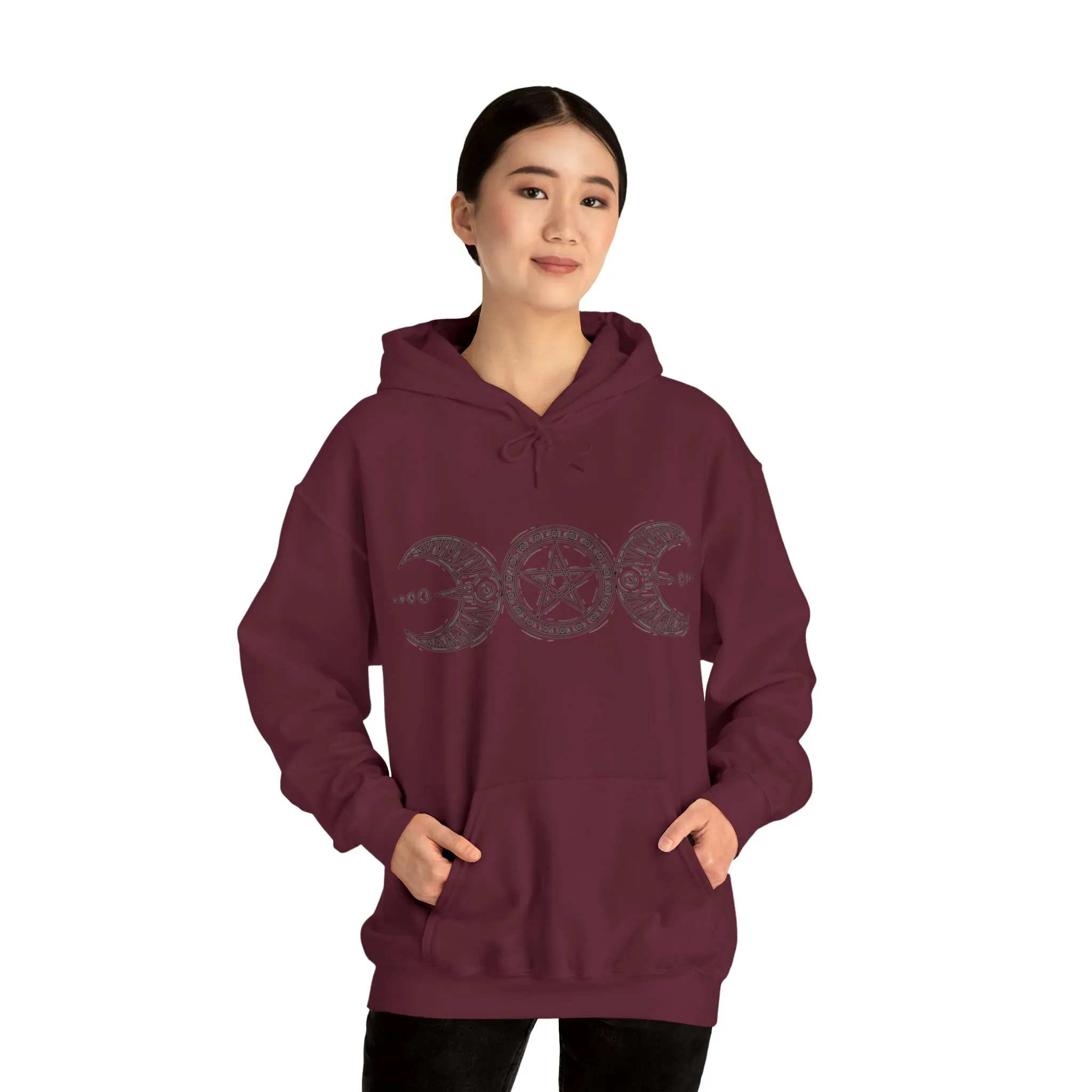 "Triple Goddess with Pentacle " Hooded Sweatshirt