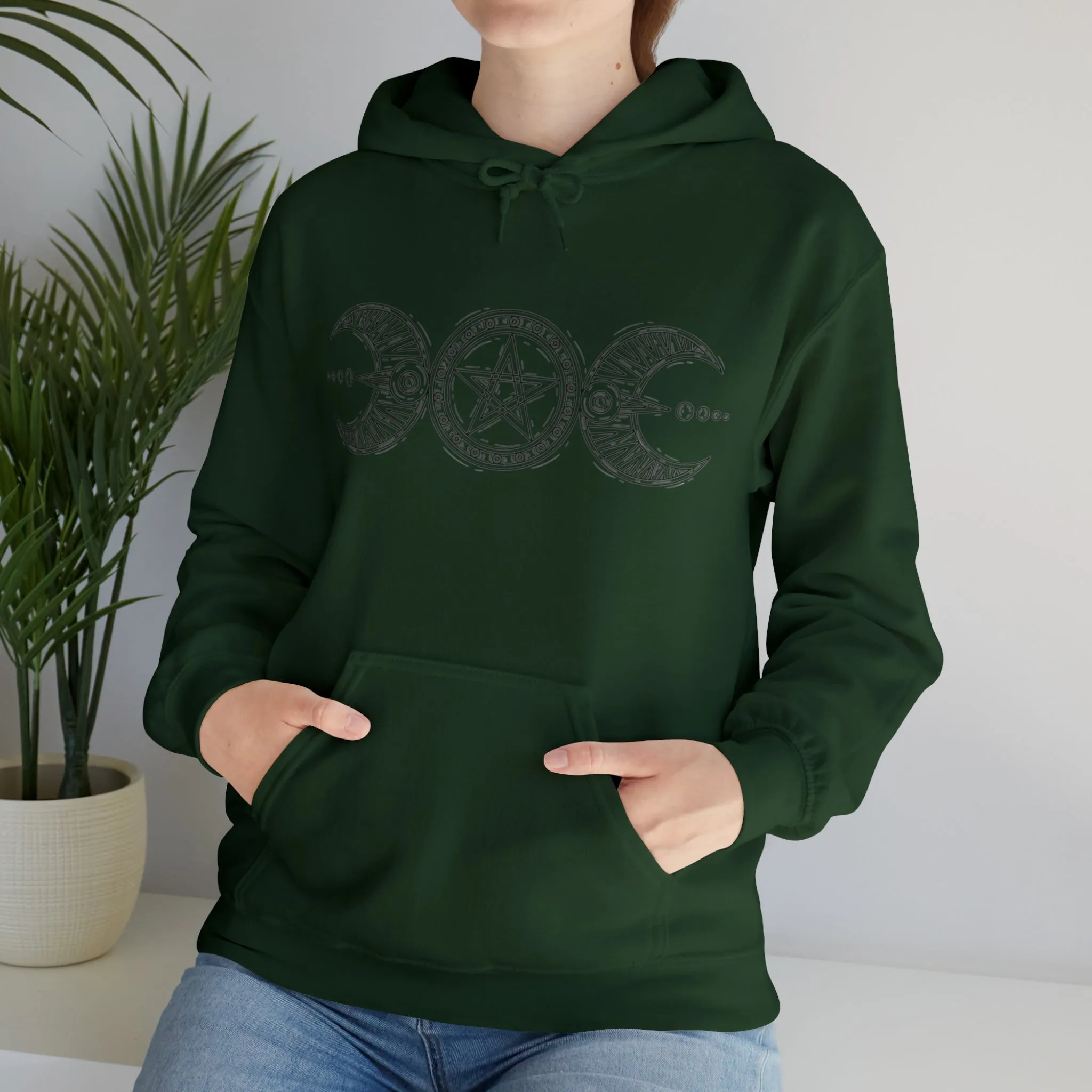 "Triple Goddess with Pentacle " Hooded Sweatshirt
