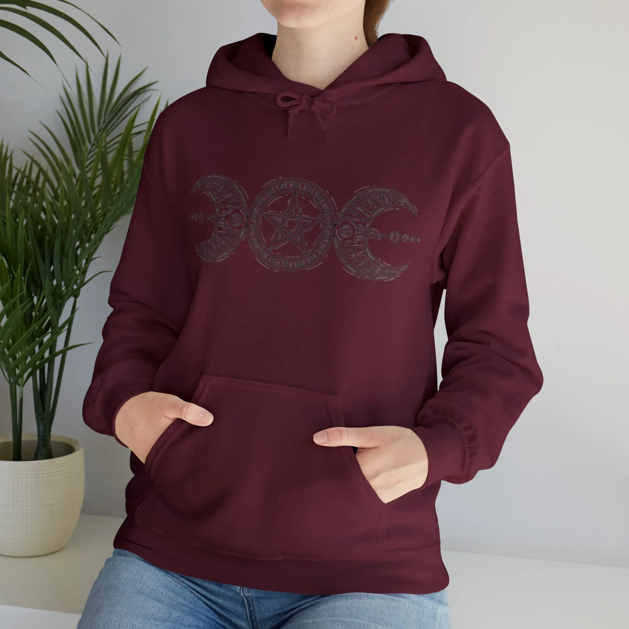 "Triple Goddess with Pentacle " Hooded Sweatshirt