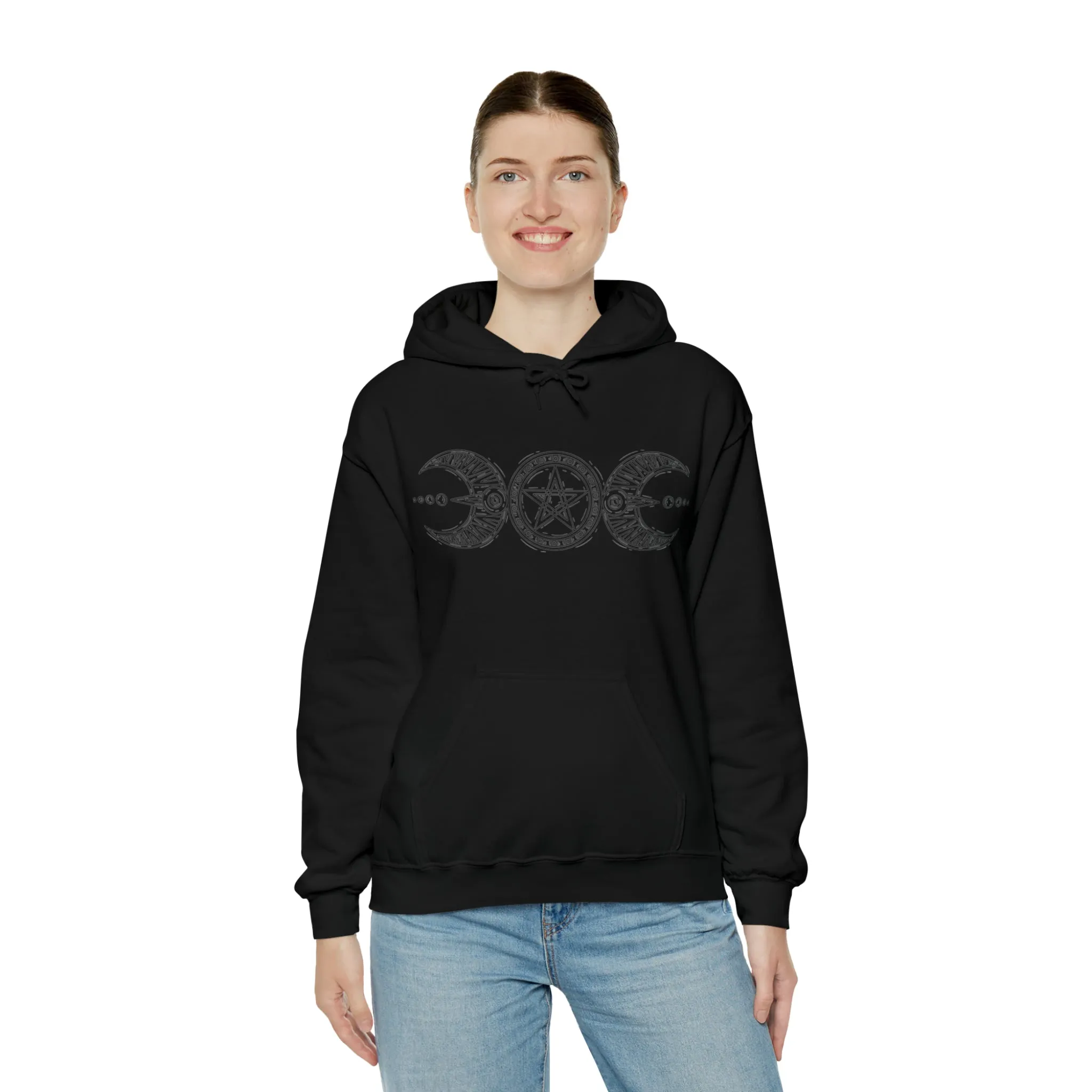"Triple Goddess with Pentacle " Hooded Sweatshirt