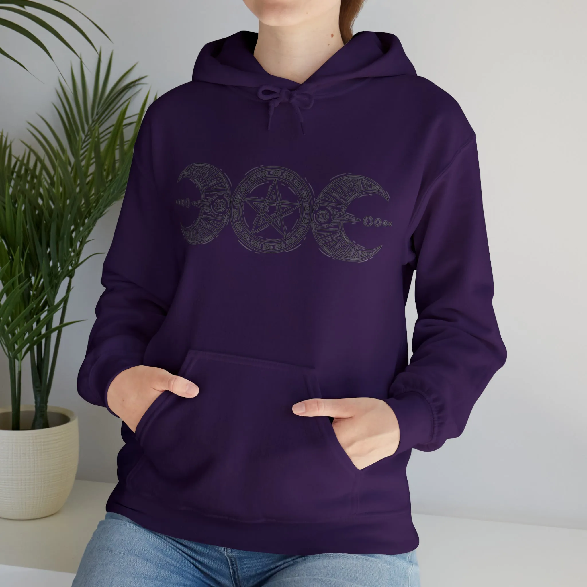 "Triple Goddess with Pentacle " Hooded Sweatshirt