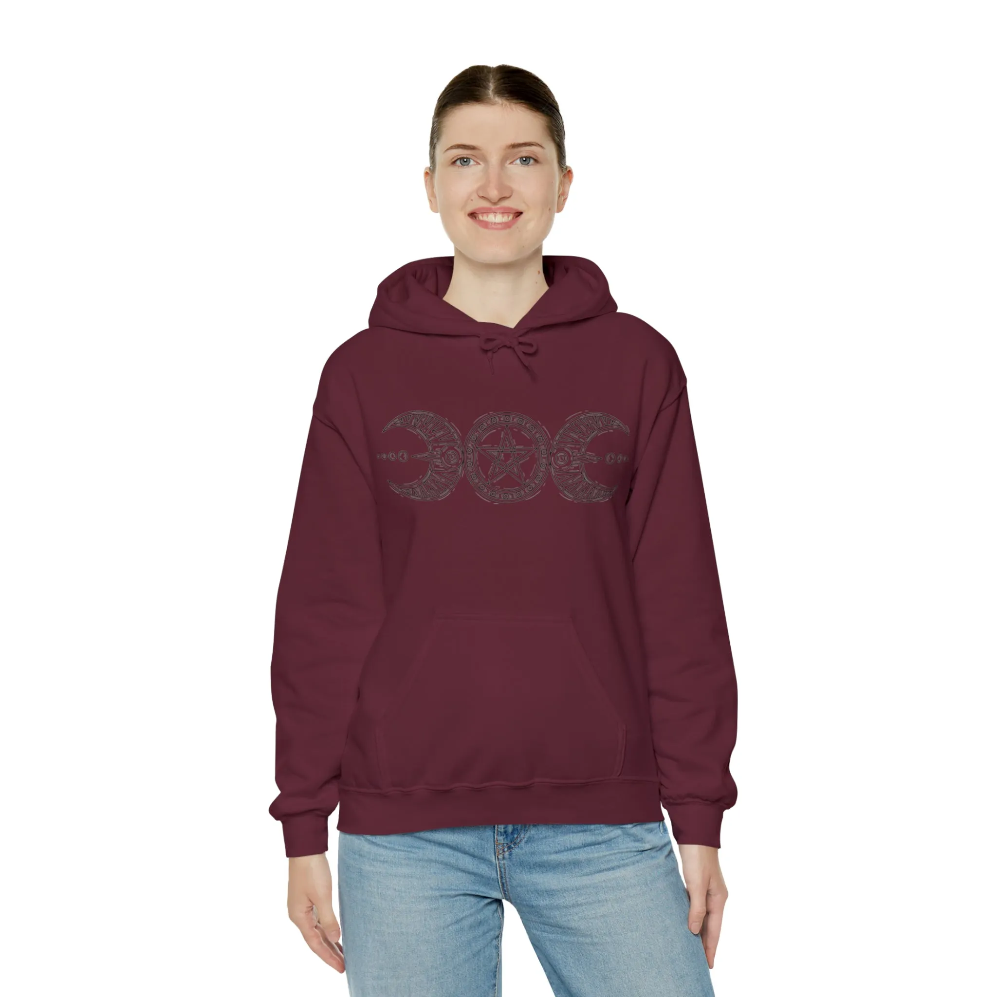 "Triple Goddess with Pentacle " Hooded Sweatshirt