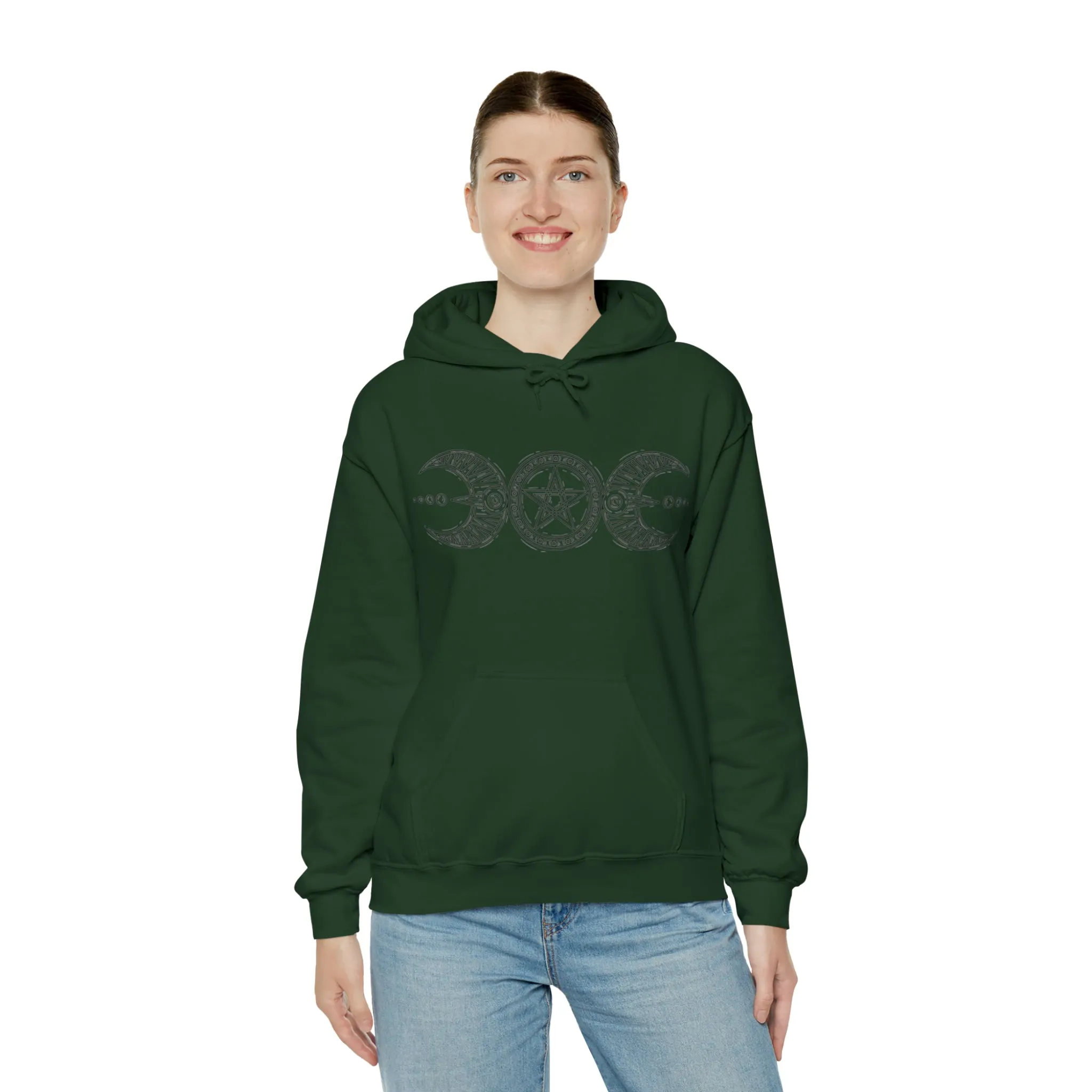"Triple Goddess with Pentacle " Hooded Sweatshirt