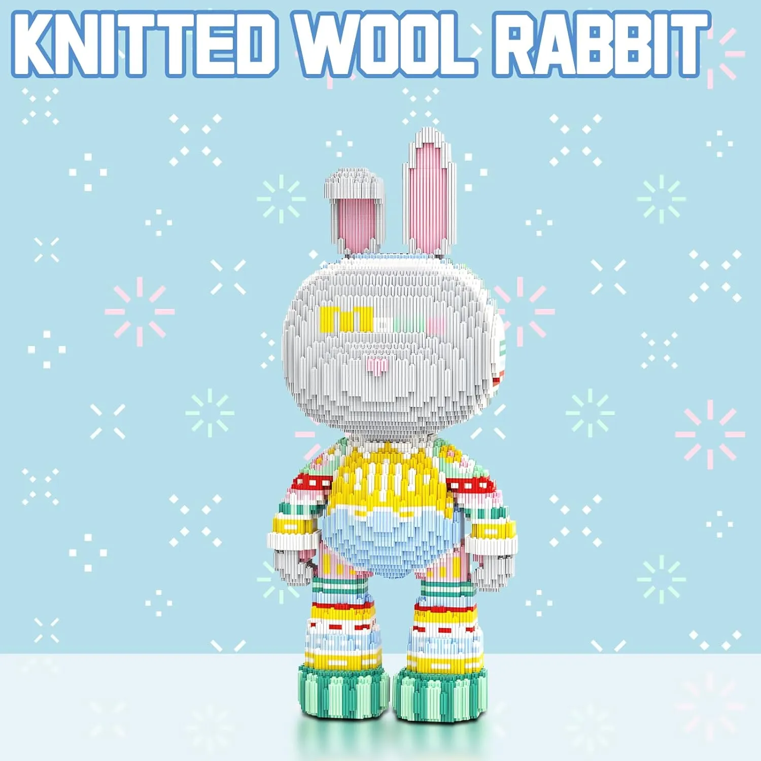 Rabbit Animal Mirco Building Blocks Set Cute Large Sets Toys Gift for Adults and Kids 6950 Pieces 55cm High Series