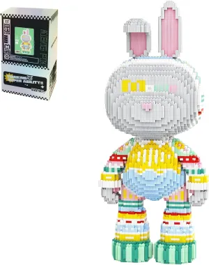 Rabbit Animal Mirco Building Blocks Set Cute Large Sets Toys Gift for Adults and Kids 6950 Pieces 55cm High Series