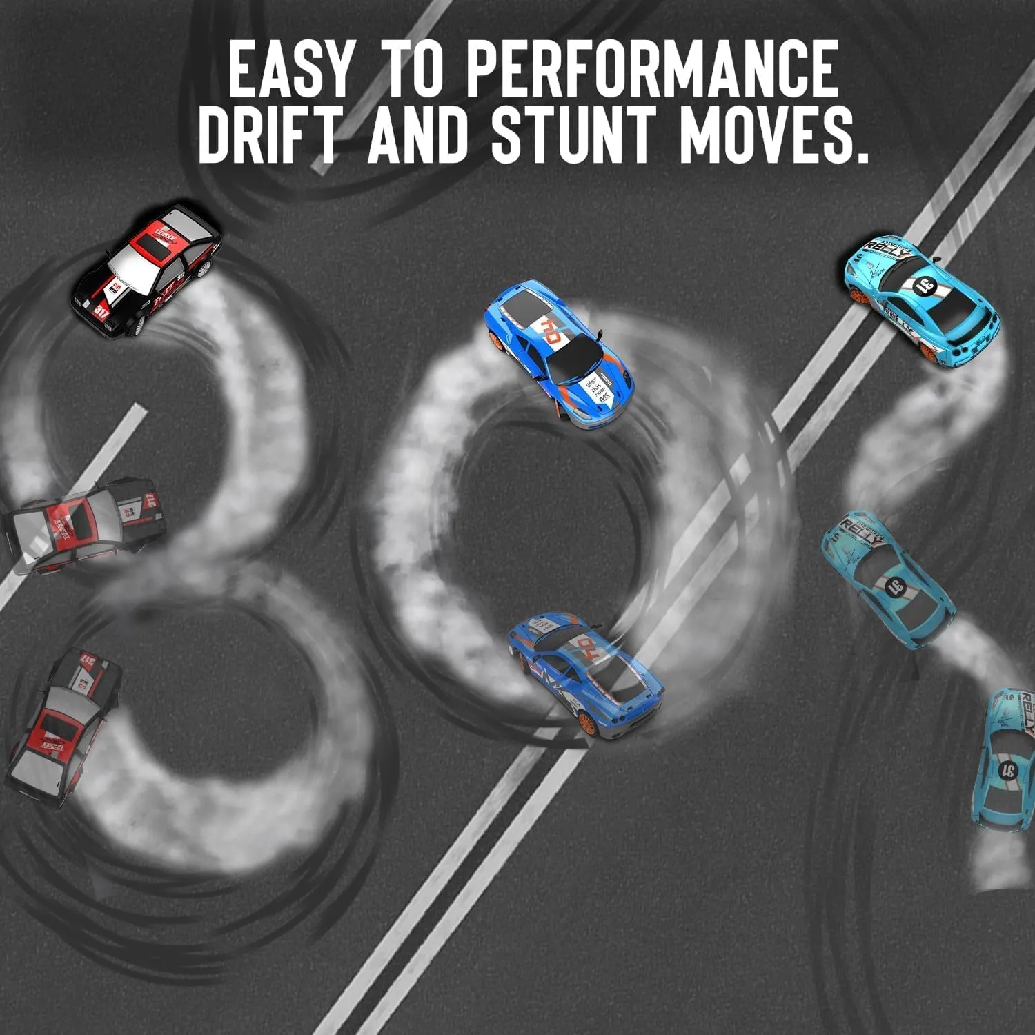 RACENT 1:24 Scale RC Drift Car, 10MPH 4WD Remote Control Car with LED Light, Racing and Drifting Wheels, 2 Rechargeable Batteries, Perfect Toy for Boys, Girls, Kids (Blue)