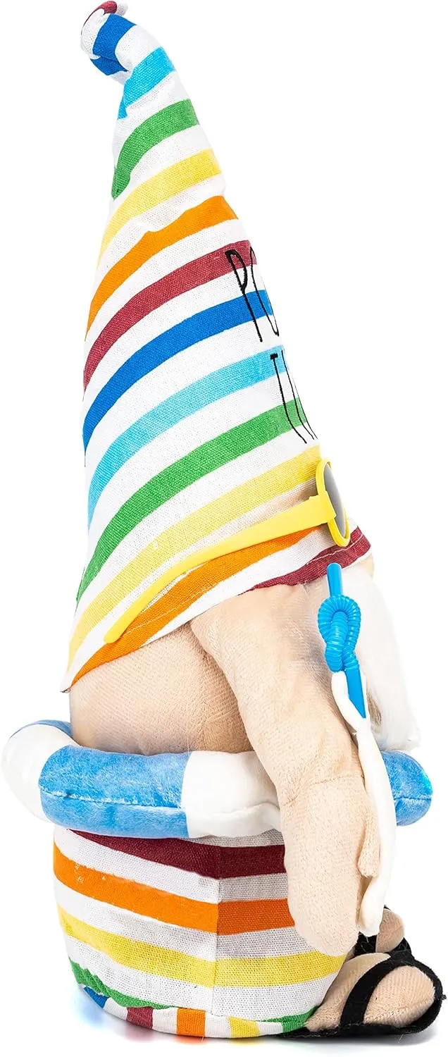 Rae Dunn Summer Gnome - Decorations for Home Decor Farmhouse Kitchen Decoration, Stuffed Gnomes Plush Shelf Figurines, Mother's Day Father's Gifts Pool Time