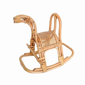 Rattan Doll Rocking Horse
