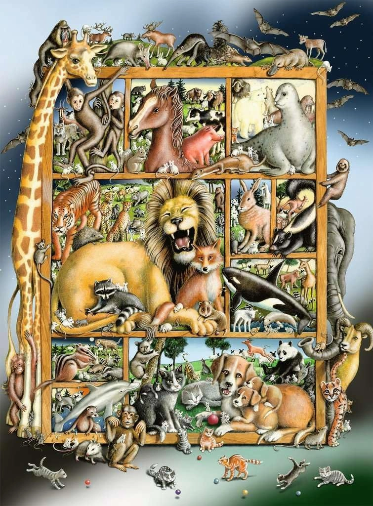 Ravensburger Children's Puzzle Animals on The Shelf, 100 Pieces, XXL Puzzle for Children from 6 Years