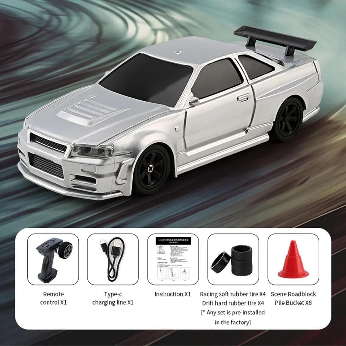 RC Car for Adults, 1/43 Scale High Speed Remote Control Cars Model, RC Racing Car Mini Electric Sport Vehicle Creative Gifts - RTR