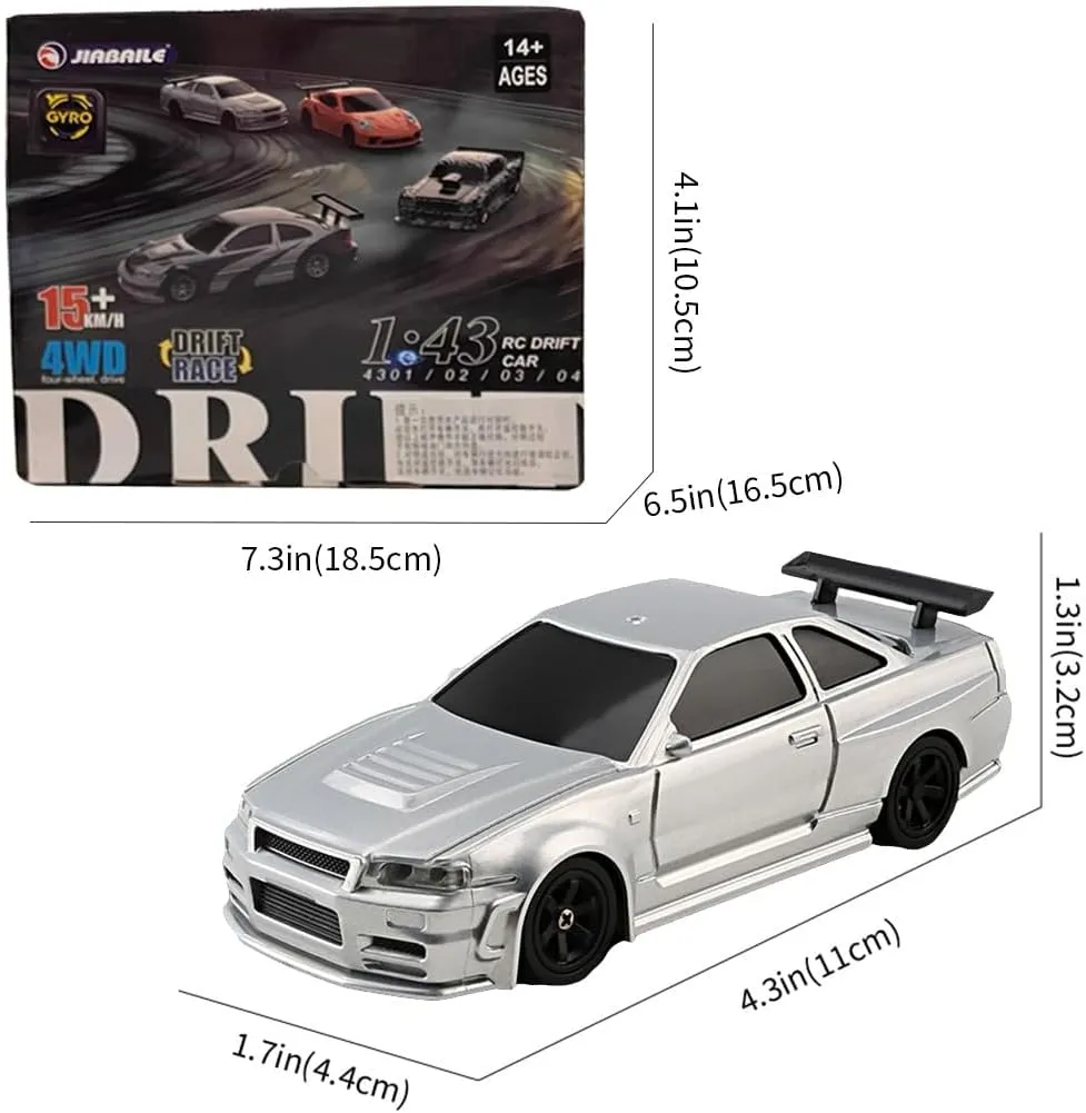 RC Car for Adults, 1/43 Scale High Speed Remote Control Cars Model, RC Racing Car Mini Electric Sport Vehicle Creative Gifts - RTR