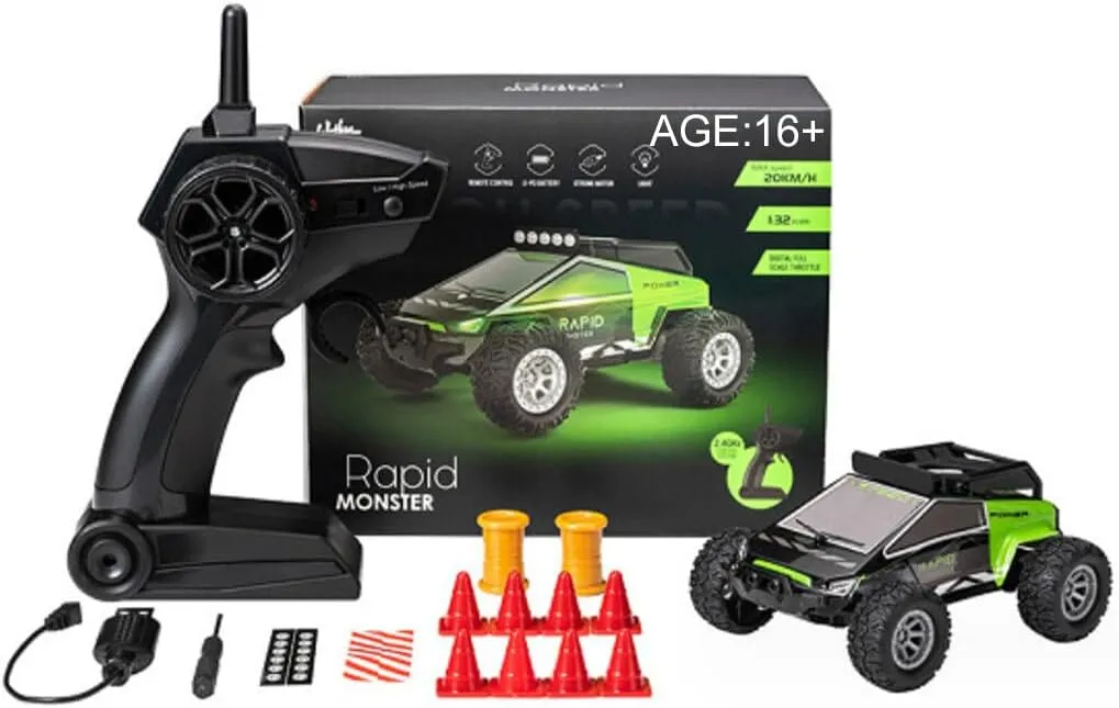RC Car, S638 1/32 2.4G RC Mini Electric Drift Off-Road Vehicle Model, High Speed RC Drift Car RC Truck, Halloween Surprising Present for Boys (RTR Version/Green)