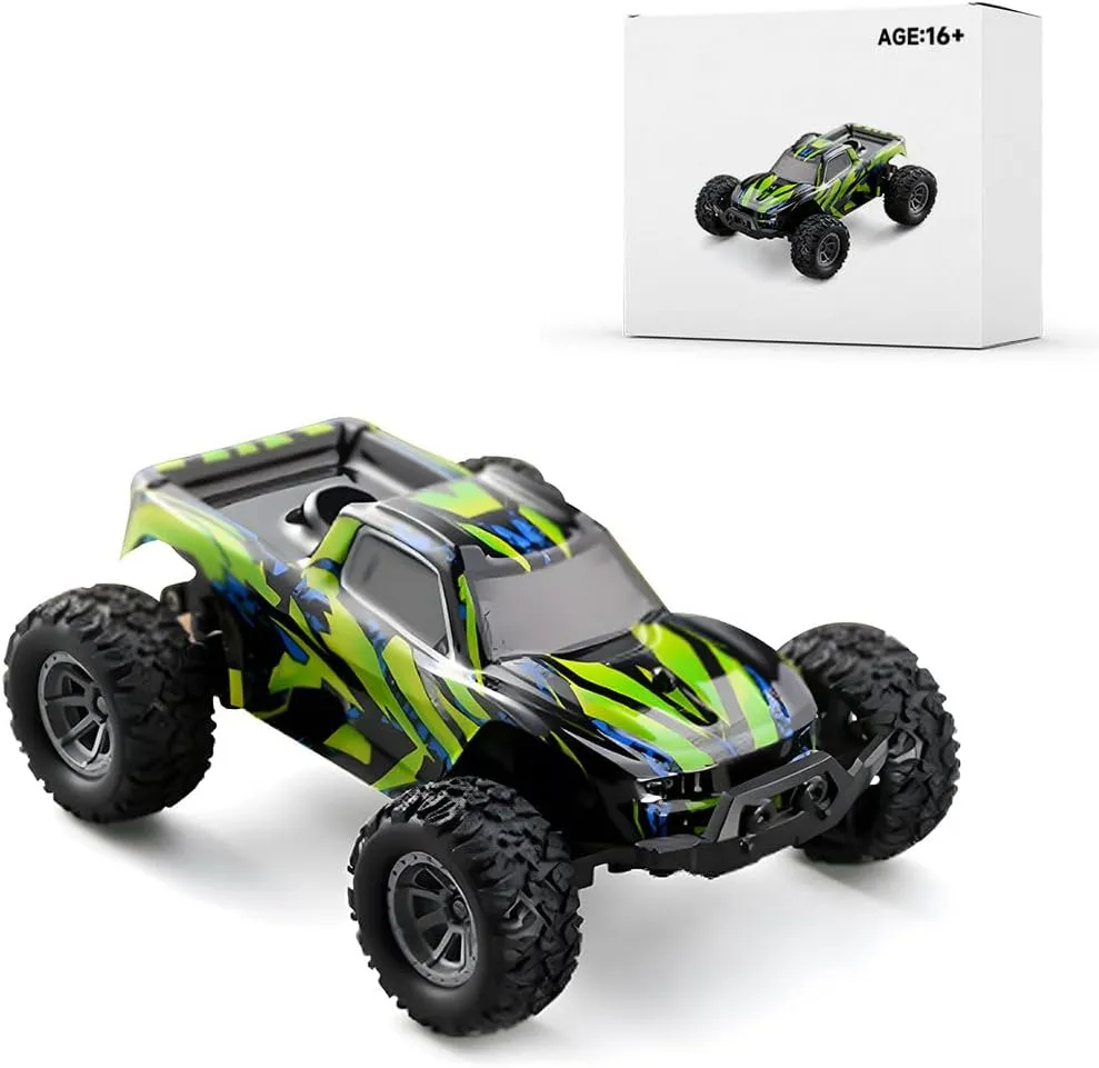 RC Drift Car, 1/43 Scale 2.4G Full Proportional Electric Mini Racing Drift Car Model with Lights Kit for Adults - RTR Version/Green