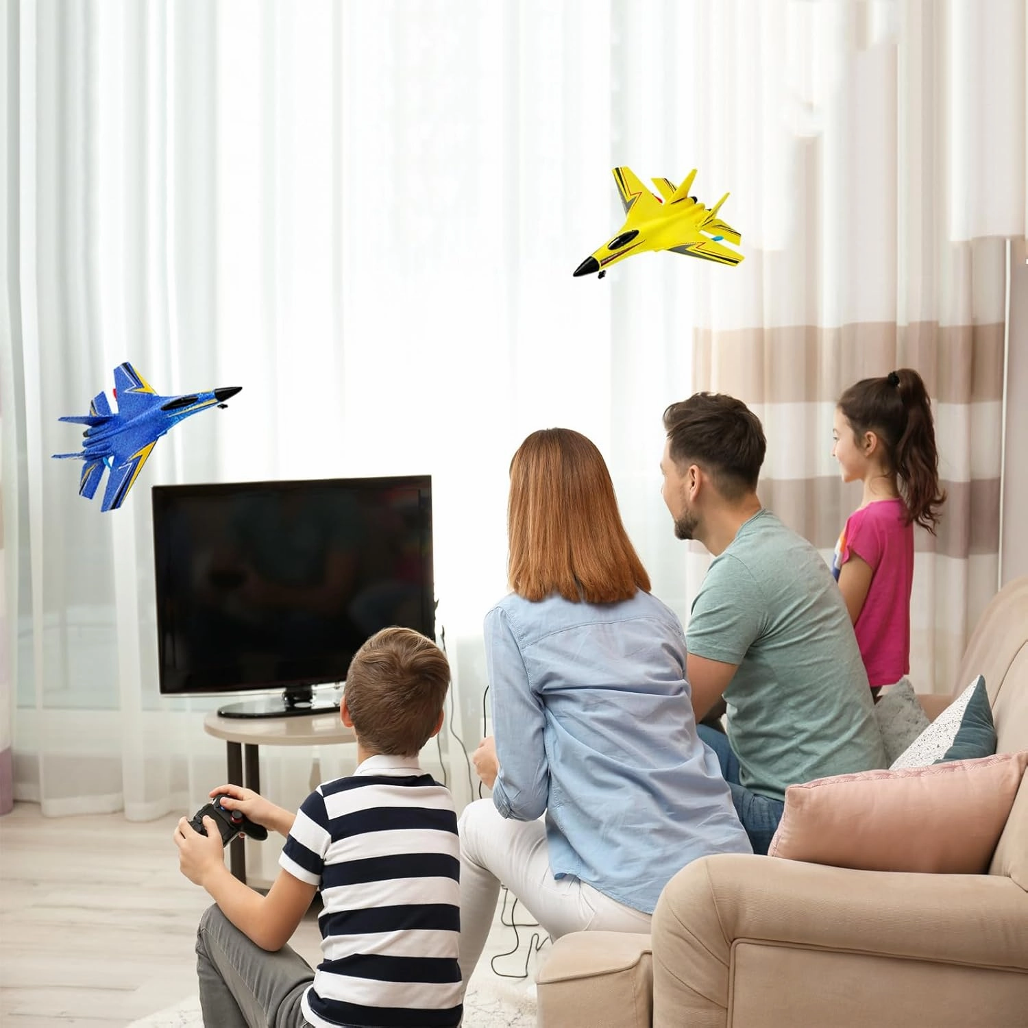 RC Airplane,Remote Control Airplanes for Kids 12 Years and up, 2 Channels Foam RC Plane Wireless Toy with 3 Batteries Easy to Fly for Adults Kids Beginners Boys (Yellow)