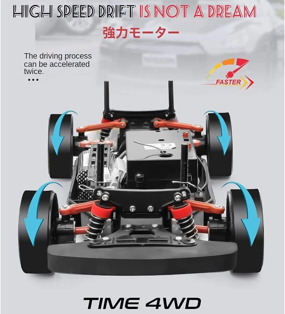 RC Buggy 4WD Fast Drift RC Vehicle,2.4GHZ Off-Road Climbing RC Truck 70KM/H High Speed Drift RC Cars RC Sport Racing Car with 2 Battery for Adults Boys Gifts