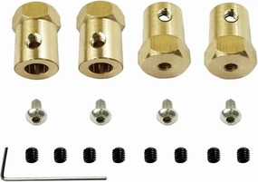 RC Car Accessories for WPL D12 D42 Rubber Drift Tires Upgrade Wheel Hubs Rubber Soft Tires RC Car Spare Parts Replacement RC Car Accessories Children Toy(Brass Adapter)