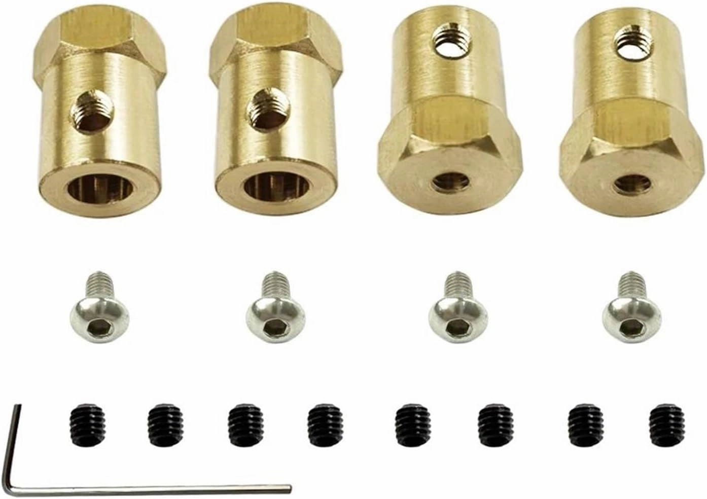 RC Car Accessories for WPL D12 D42 Rubber Drift Tires Upgrade Wheel Hubs Rubber Soft Tires RC Car Spare Parts Replacement RC Car Accessories Children Toy(Brass Adapter)