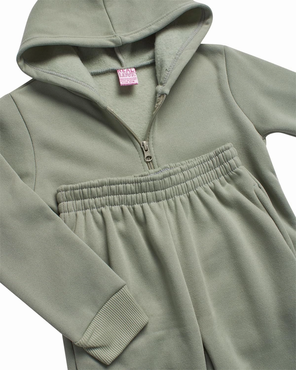 Real Love Toddler Girls' Jogger Set - 4 Piece Full Zip Up Hoodie and Jogger Pants - Active Set for Little Girls (Sizes:2T-6X)