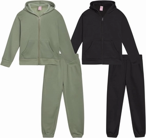 Real Love Toddler Girls' Jogger Set - 4 Piece Full Zip Up Hoodie and Jogger Pants - Active Set for Little Girls (Sizes:2T-6X)