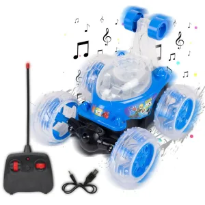 Rechargeable 360° Rotating Big Stunt Car Toy having 5 Functions with USB & Remote Controller ( Random colour)