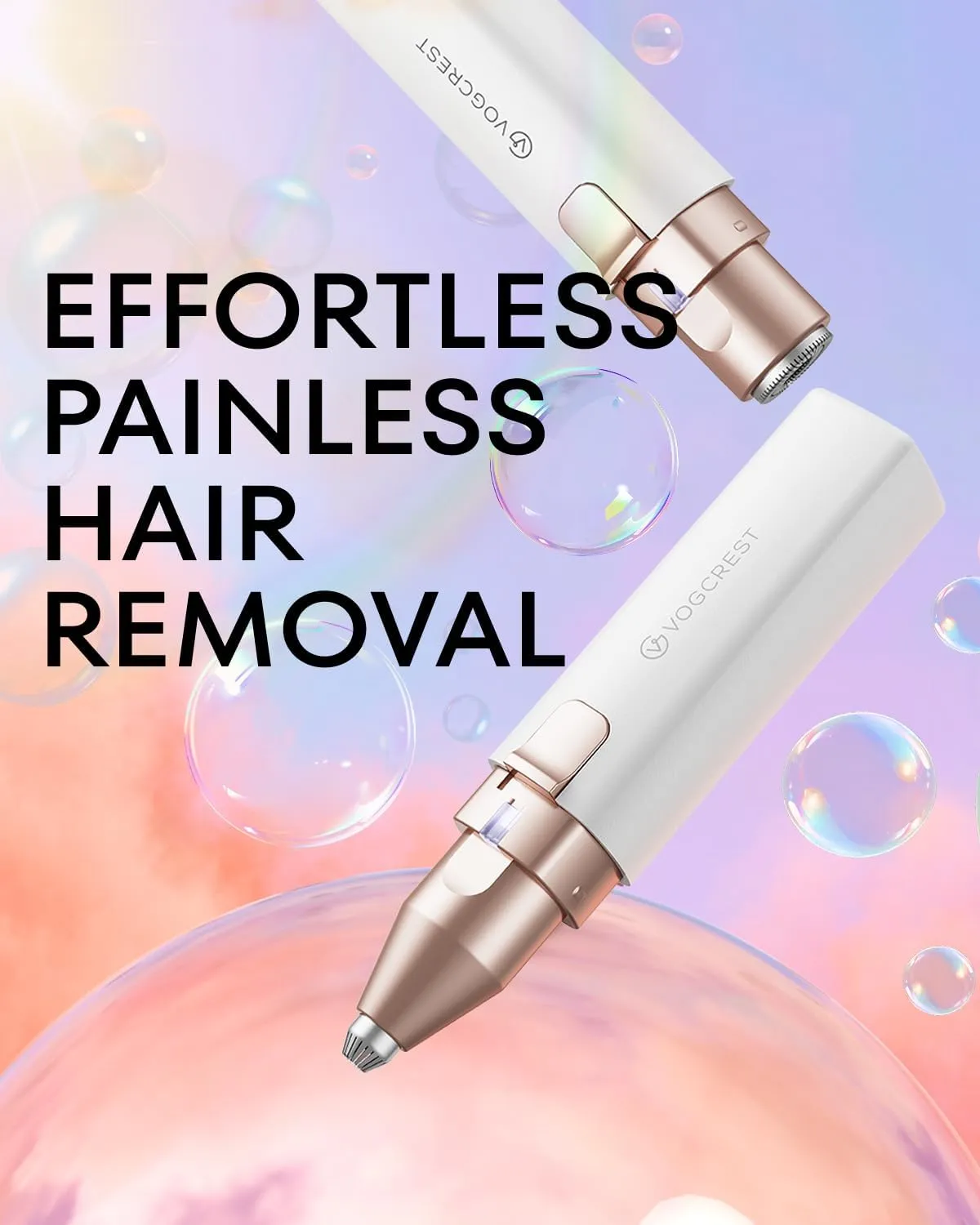 Rechargeable Facial Hair Remover for Women: 2 in 1 Electric Eyebrow and Facial Hair Remover - Suitable for Middle-aged Women’s Eyebrow, Chin, and Cheek Trimming - with Built-in LED Light (White)