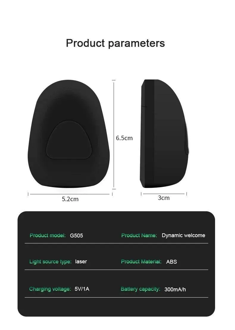 Rechargeable LED Car Door Welcome Light - Dynamic Automotive Accessory