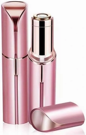 Rechargeable Eyebrow and Facial Hair Remover for Women - 2 in 1 Razor with Built-in LED Light for Painless Hair Removal