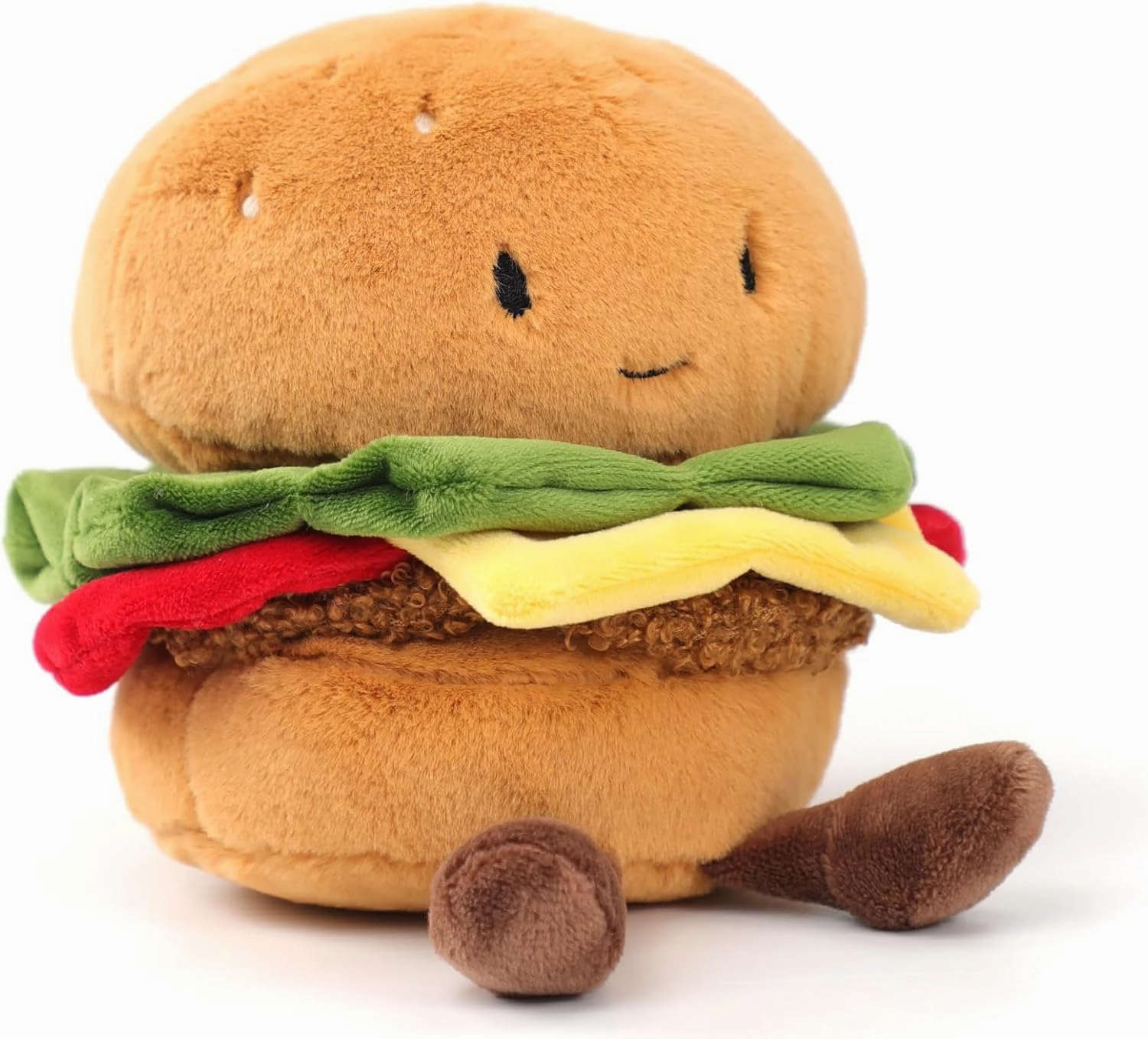 RECUR Hamburger Stuffed Toy,Soft Food Plush,Cute Plushie 8 Inches, Adorable Gift for All Ages