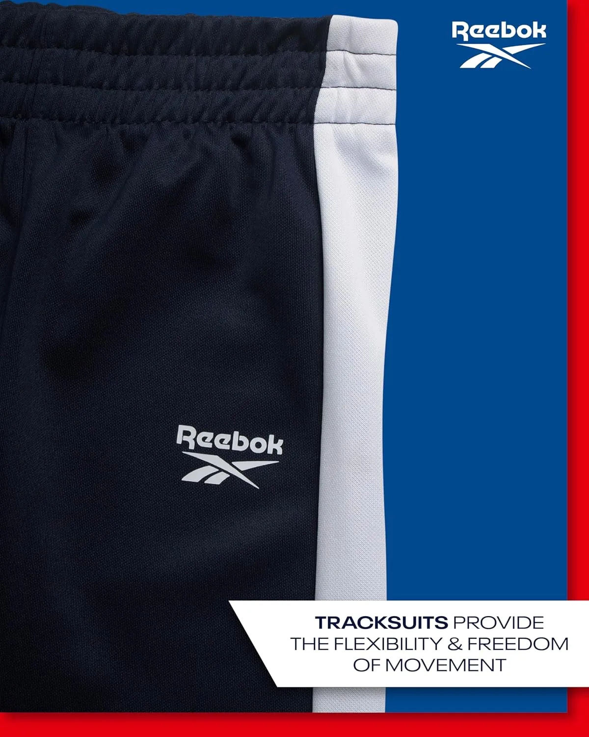 Reebok Baby Boys Tracksuit - 2 Piece Athletic Tricot Infant Toddler Baby Boy Outfits with Zip Up Track Jacket & Boys Joggers