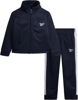 Reebok Baby Boys Tracksuit - 2 Piece Athletic Tricot Infant Toddler Baby Boy Outfits with Zip Up Track Jacket & Boys Joggers