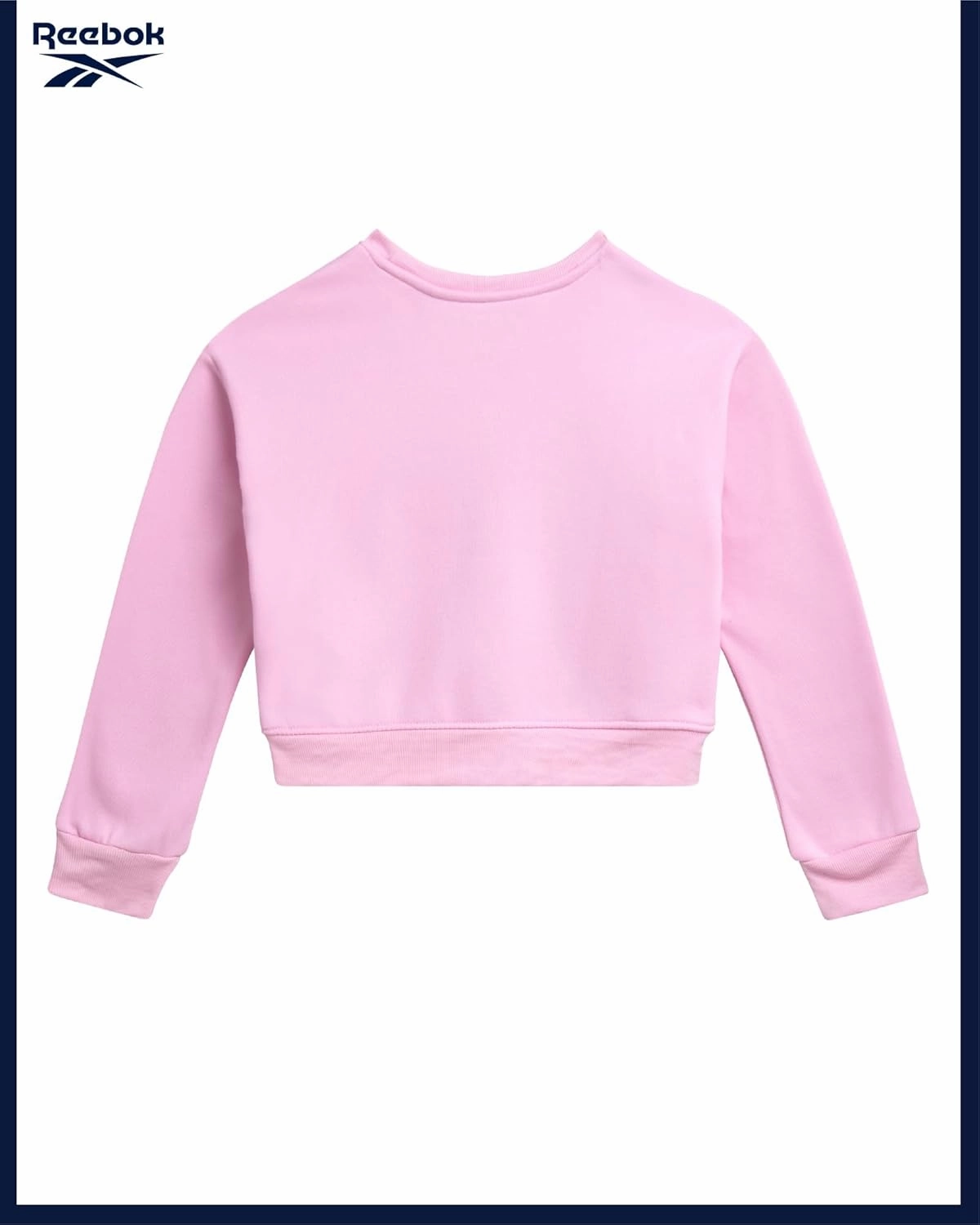 Reebok Girls Sweatshirt - Soft Spun Fleece Casual Pullover Fleece Crewneck Sweatshirt for Girls, Relaxed Fit (Sizes: 7-12)