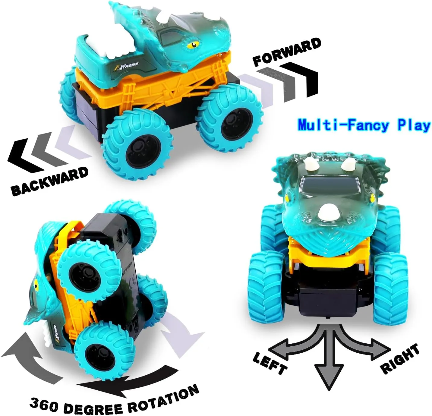 Remote Control Car Toys for Kids Boys,RC Dinosaur Monster Truck for Toddlers,1:30 Scale Mini Rc Off-Road Racing 4 Channels Electric Vehicle Toy Car Birthday Gift for 2 3 4 5 6 7 8 Years Old Girls