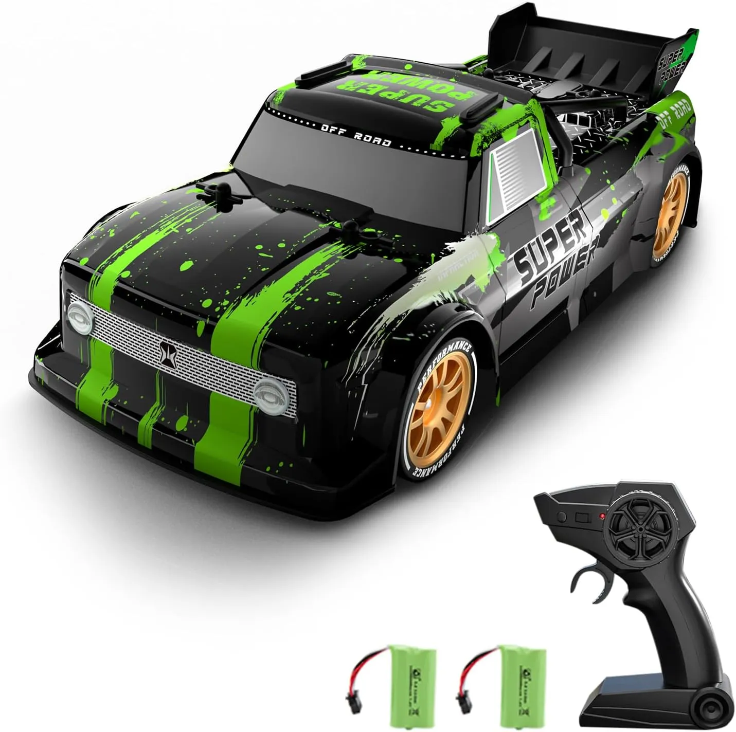 Remote Control Drift Car Remote Control Spray Car 1/16 Remote Control Car 2.4GHz Remote Control Race Car Short Truck Kids Gift for Children Boys Girls 2 Battery