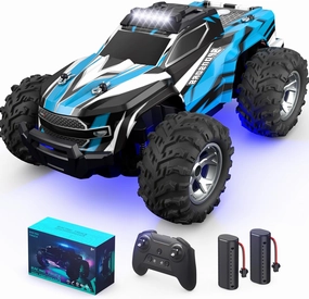 Remote Control Car for Boys, 1:16 Scale All Terrain RC Cars,High Speed 25Km/h Fast Car with Colorful Led Light and Spray, 2x1300mAh Rechargeable Battery RC Truck, Toy Car Gift for Teen Boys Girl Kids