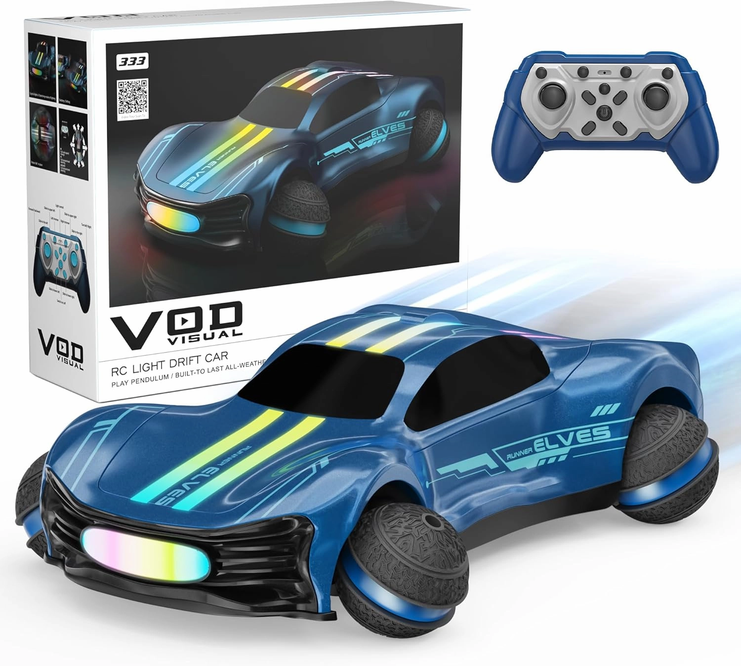 Remote Control Car for Kids, 360° Stunt RC Car with LED Lights, 2.4GHz Drift Racing Vehicle, 1:16 Scale Rechargeable Toy Car for Boys Girls, Indoor Outdoor Gift