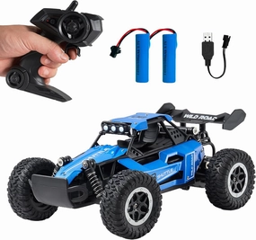 Remote Control Car RC Cars 1:16 All Terrain Monster Truck LED Headlights, Outdoor 2WD Off Road Hobby RC 2.4GHz High Speed 2 Rechargeable Batteries , 20Km/h RC Car Toys Gift for Kids Boys 3 4 5-12