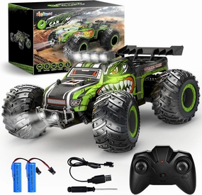 Remote Control Car, Rc Cars for Boys Age 6-8 8-12, 2.4Ghz All Terrain Rc Truck Toys with Headlights and Car Body Lights, 20 KM/H Off Road Remote Control Monster Truck, Ideal Gift for Kids 6 7 8 9 10 