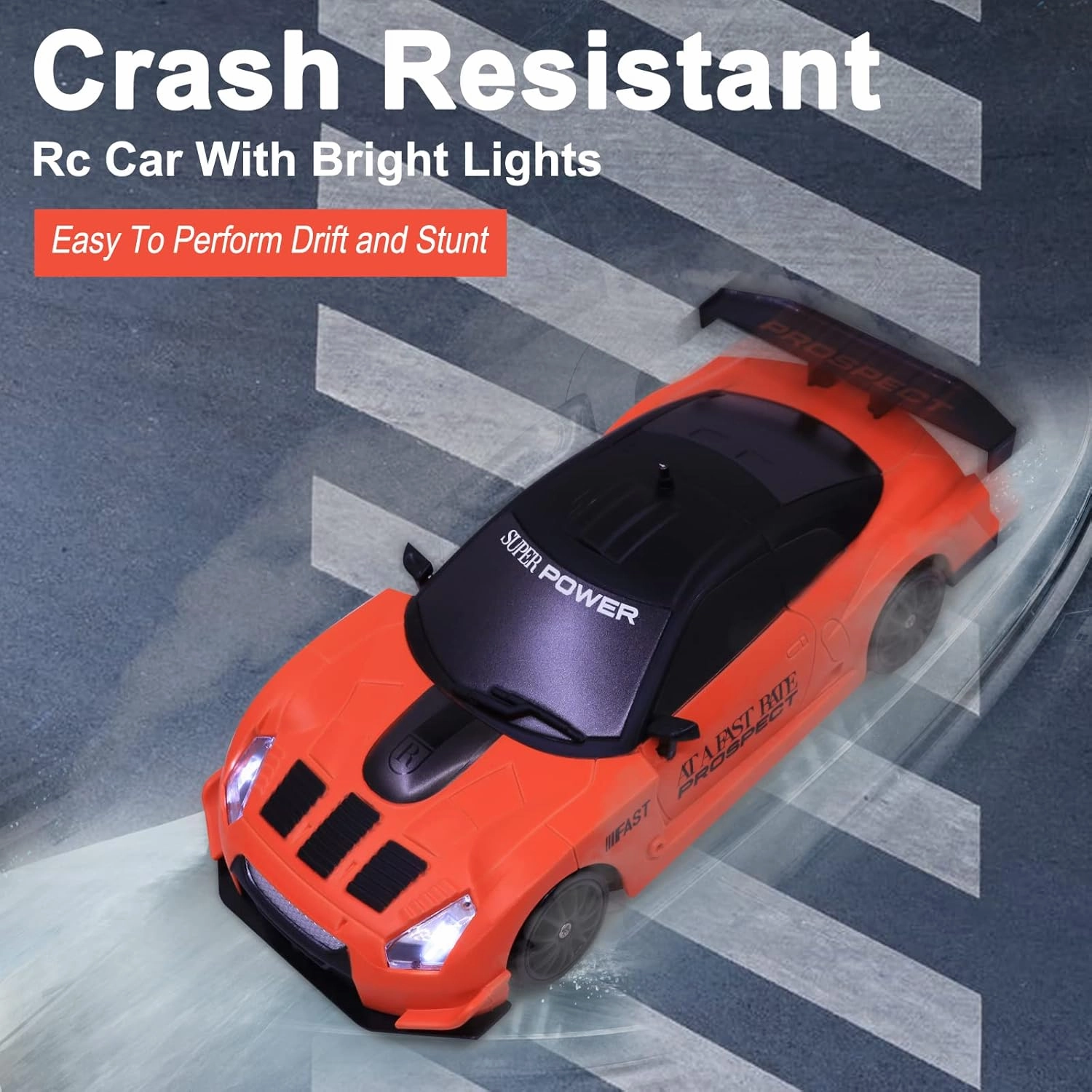 Remote Control Car RC Drift Car 2.4GHz 1:24 Scale 4WD High Speed RC Cars Vehicle with LED Lights Batteries and Drifting Tires Racing Sport Toy Cars for Adults Boys Girls Kids Gift