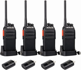 Retevis H-777S Two Way Radios Rechargeable, Walkie Talkies Long Range, 2 Way Radio, VOX Handsfree, Durable, for Worker Office Camping Hiking(4 Pack)