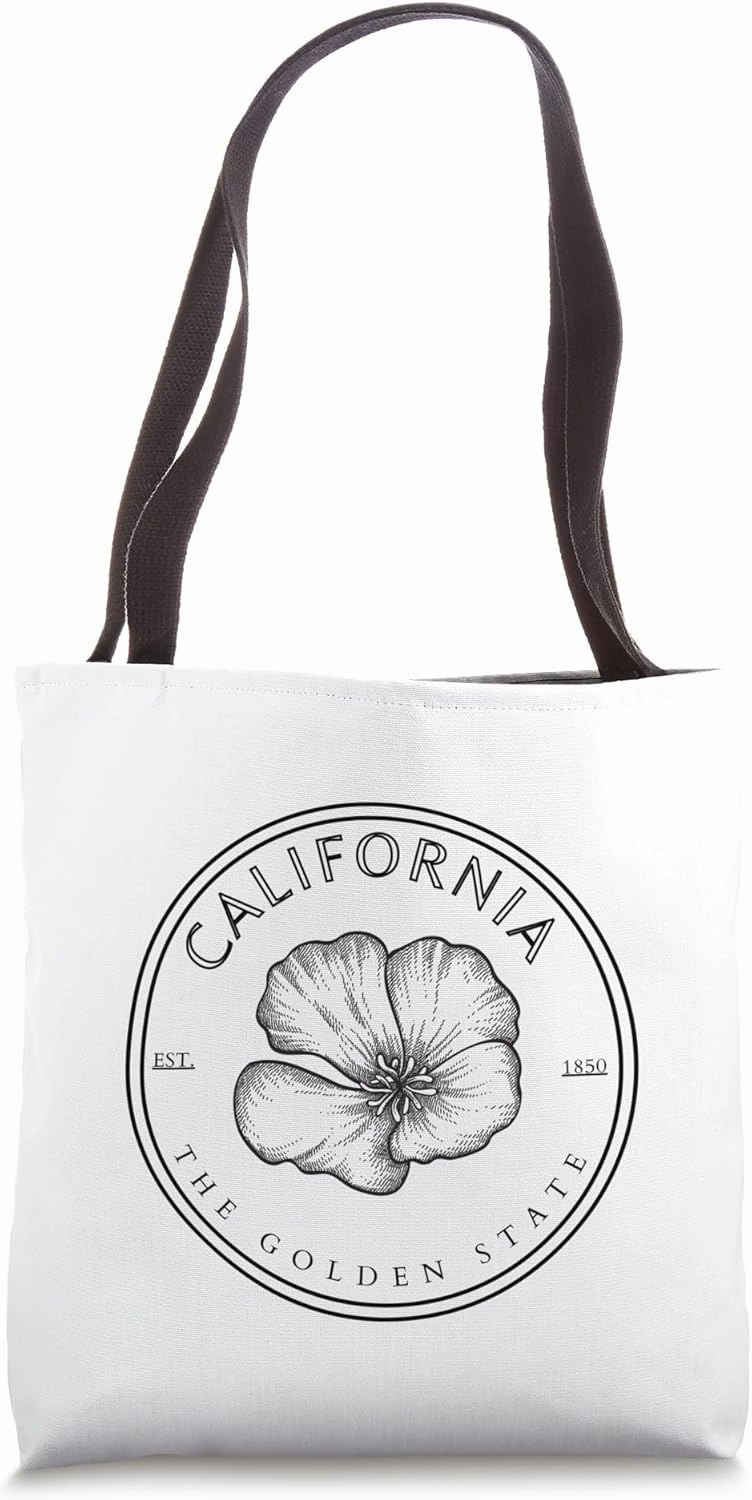 Retro California Poppy Tote Bag