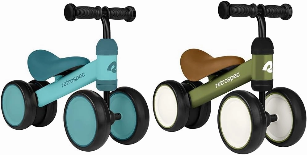 Retrospec Cricket Baby Walker Balance Bike with 4 Wheels for Ages 12-24 Months & Cricket Baby Walker Balance Bike with 4 Wheels for Ages 12-24 Months - Toddler Bicycle Toy