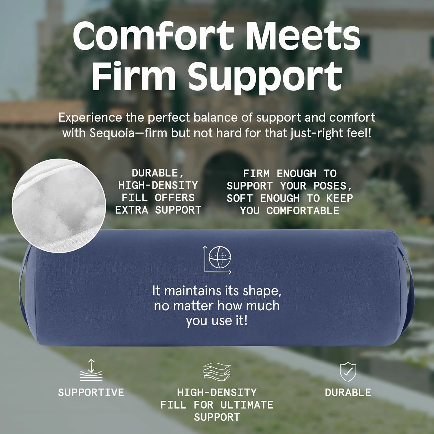 Retrospec Retrospec Sequoia Yoga Bolster Pillow - Meditation Cushion for Yoga Practices - Includes Machine Washable 100% Cotton Cover & Durable Carry Handle