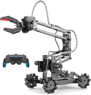 Robot Arm Building Toys, Flexible Remote Control Robotic Arm with 360° Gripper and Wheels, STEM Educational Birthday Gifts Ideas for Kids Adults, 103Pcs Robot Arm Kit (with Gift)