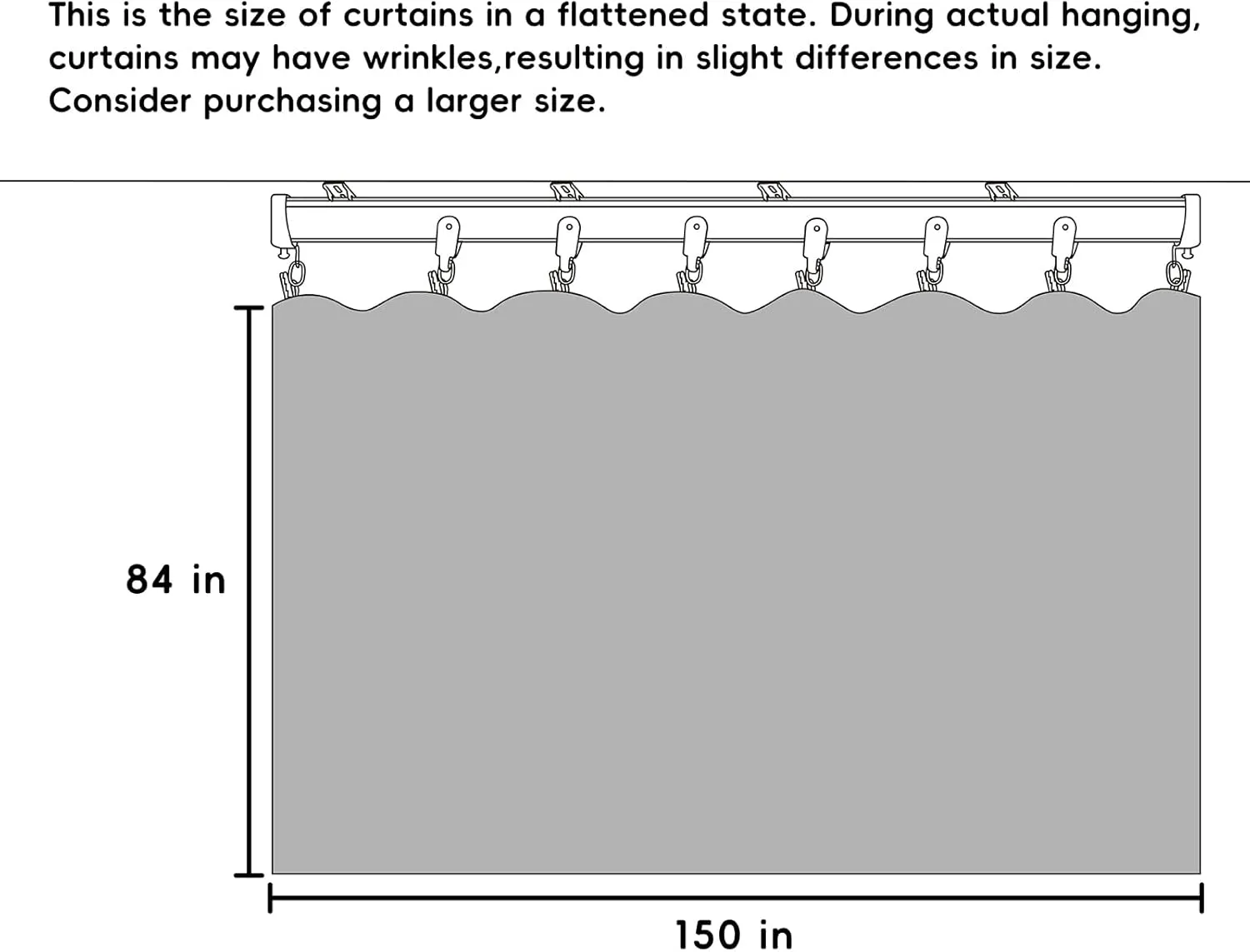Room Divider Curtains Flexible Ceiling Tracks set Curtain track Ceiling Mount Blackout Curtain for Living Room Bedroom Ceiling Curtain Rod Privacy Dividers Panels W150 x H84 Black Drape & Black rail