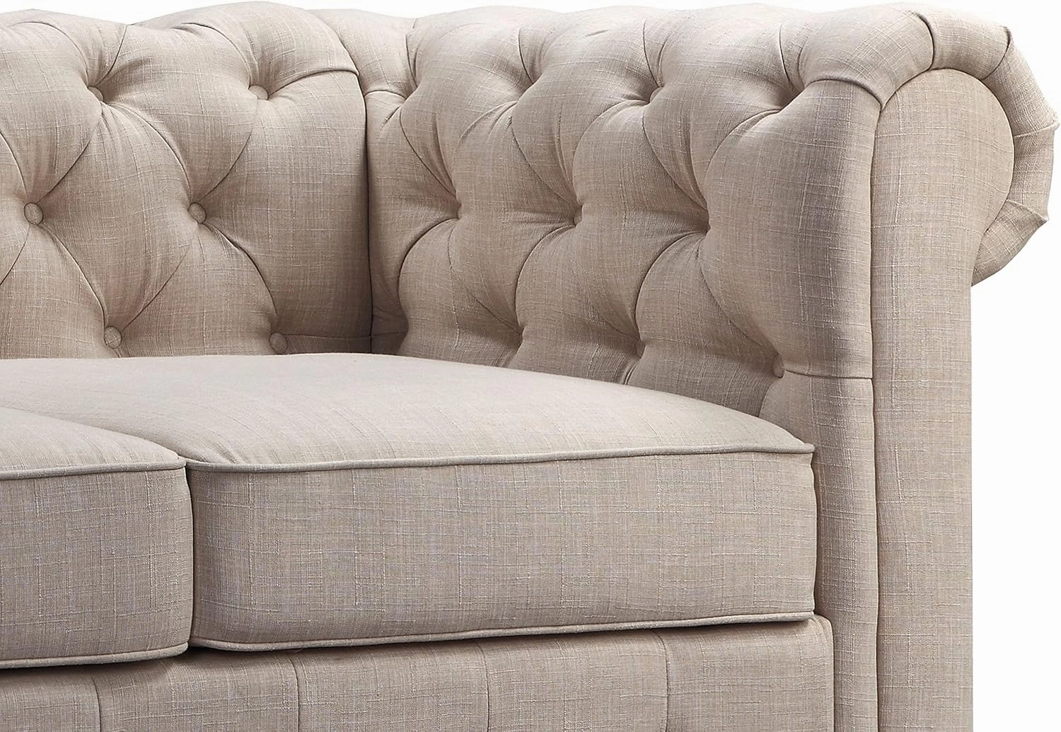 Rosevera Genevieve Upholstered Tufted Loveseat Couch,Chesterfield Sofa loveseat with Armrest Scroll Arm Sofa Couch, Sectional Sofa for Living Room Office