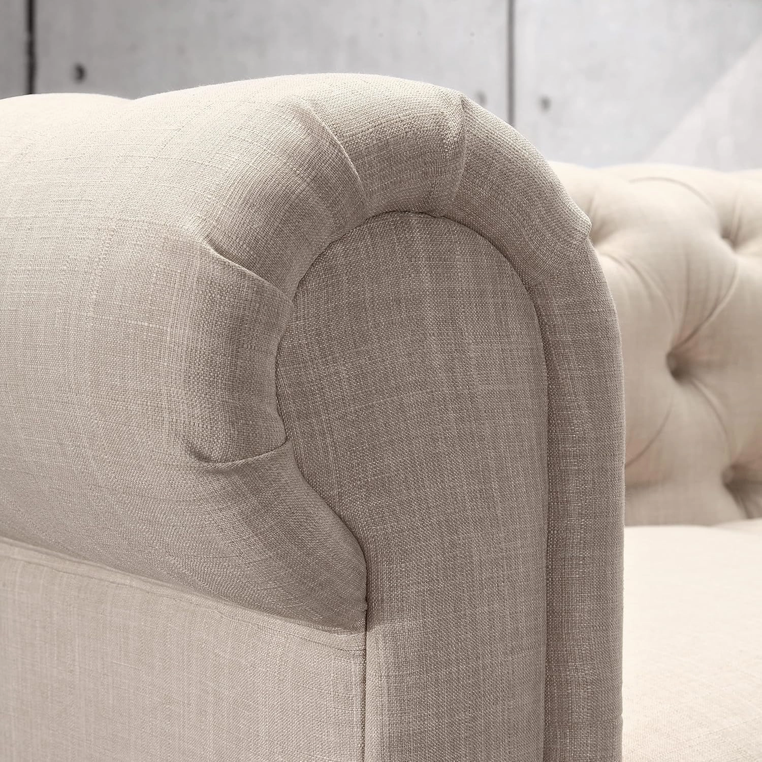 Rosevera Genevieve Upholstered Tufted Loveseat Couch,Chesterfield Sofa loveseat with Armrest Scroll Arm Sofa Couch, Sectional Sofa for Living Room Office