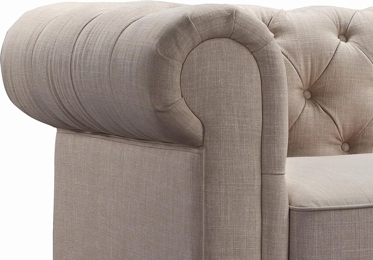 Rosevera Genevieve Upholstered Tufted Loveseat Couch,Chesterfield Sofa loveseat with Armrest Scroll Arm Sofa Couch, Sectional Sofa for Living Room Office
