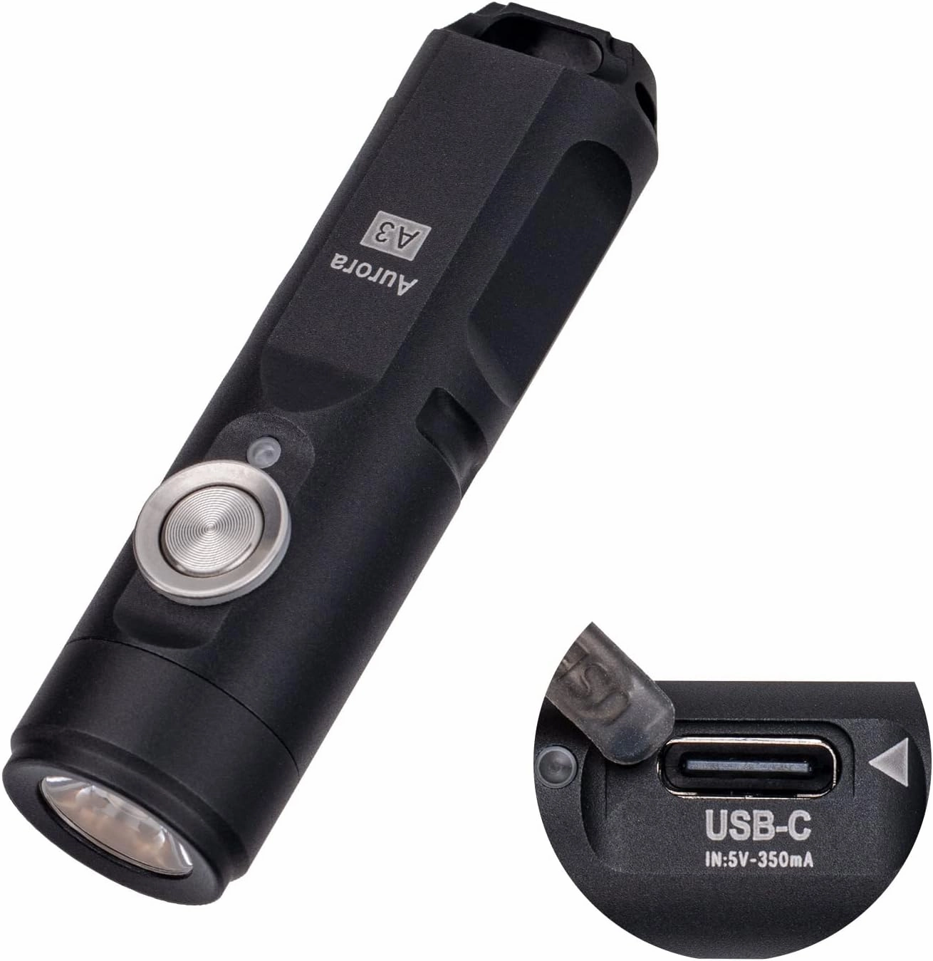 RovyVon Aurora A3 4th Generation EDC Keychain Flashlight, 650 Lumens Super Bright Mini Handheld Flashlight, Powered by USB Rechargeable Built-in Battery for Camping, Outdoors, Everyday Carry