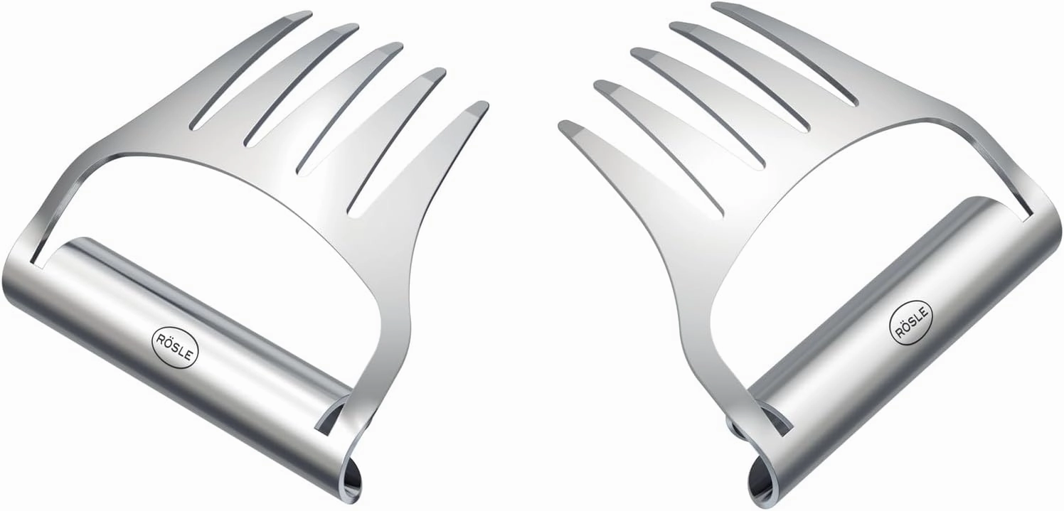 RÖSLE Pull Pork Forks for Carving Cooked Meat, 18/10 Stainless Steel, Dishwasher Safe