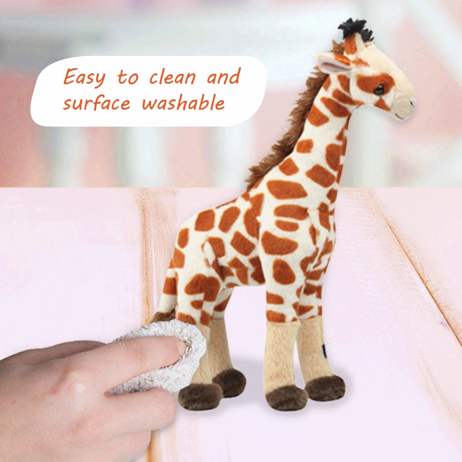 Safari Stuffed Animals Plush Set - Jungle Toys with Lion, Elephant, Zebra & Giraffe - Soft and Lifelike for Kids